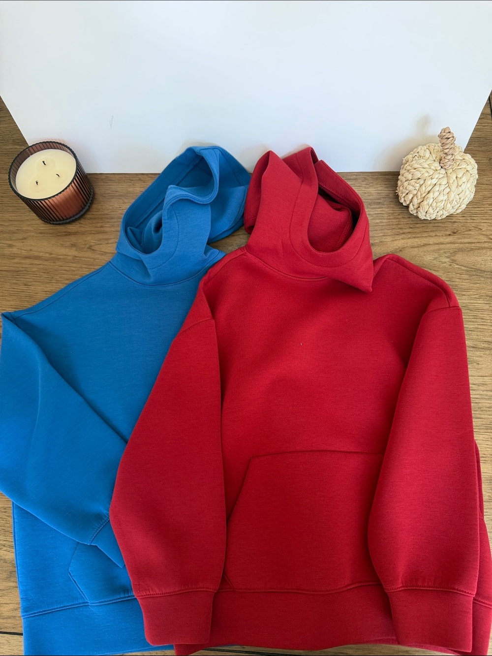 Old Navy Red/Blue Active Bounce Fleece Hooded Sweatshirt - Kids
